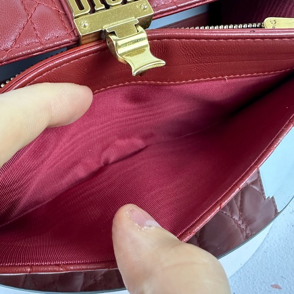 DIOR CANNAGE LAMBSKIN LEATHER FLAP BAG ON CHAIN WOC, YSL CLUTCH, CHANEL WALLET - Picture 15 of 16